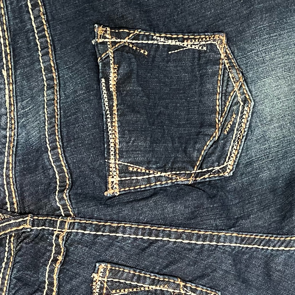 Maurices Dark Wash Denim Cuffed Shorts Women’s Size 14 Stretch Jean Shorts - Picture 6 of 6